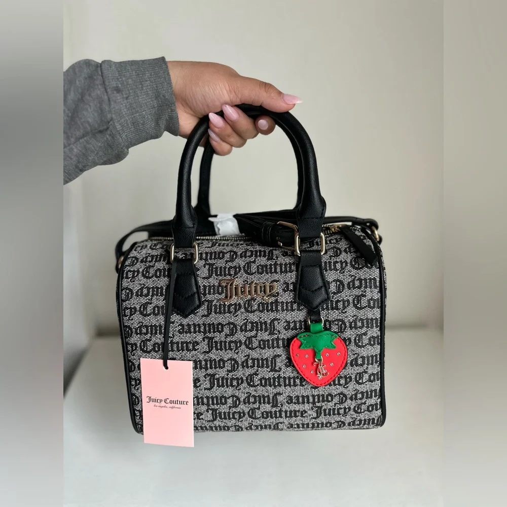 Juicy Couture Black Beige/ Liquorice Freshly Picked Satchel - Picture 1 of 4